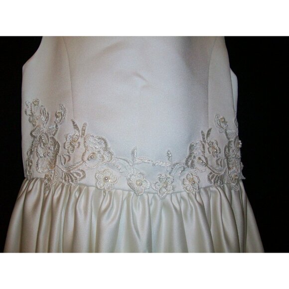 Michaelangelo Girl's White Dress Fancy Dressy Bridesmaid Occasion Size 10 - Picture 1 of 7